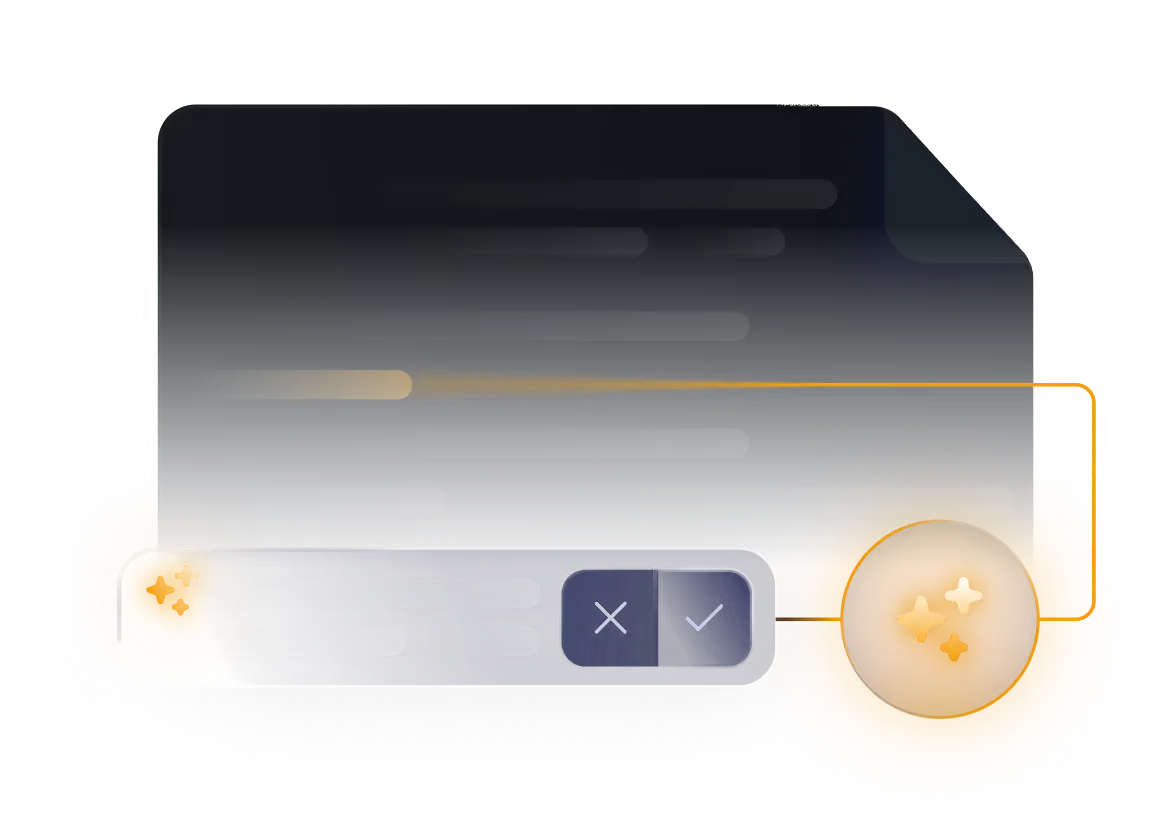 Document with an AI-suggested checklist row marked by sparkles.